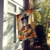 Australian Shepherd Thanksgiving House Flag Large Porch Sleeve Pole Decorative Outside Yard Banner Artwork Wall Hanging, Polyester, House Size, Multicolor