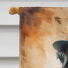 Australian Shepherd Thanksgiving House Flag Large Porch Sleeve Pole Decorative Outside Yard Banner Artwork Wall Hanging, Polyester, House Size, Multicolor