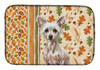 Hairless Chinese Crested Heirloom Fall Dish Drying Mat Absorbent Dish Drying Mat Pad for Kitchen Counter Dish Drainer Mat for Countertop, 14 x 21", Multicolor