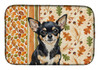 Black and Tan Chihuahua Heirloom Fall Dish Drying Mat Absorbent Dish Drying Mat Pad for Kitchen Counter Dish Drainer Mat for Countertop, 14 x 21", Multicolor