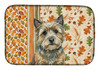 Cairn Terrier Heirloom Fall Dish Drying Mat Absorbent Dish Drying Mat Pad for Kitchen Counter Dish Drainer Mat for Countertop, 14 x 21", Multicolor