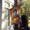 Siberian Husky Thanksgiving House Flag Large Porch Sleeve Pole Decorative Outside Yard Banner Artwork Wall Hanging, Polyester, House Size, Multicolor