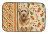 Tawny Briard Heirloom Fall Dish Drying Mat Absorbent Dish Drying Mat Pad for Kitchen Counter Dish Drainer Mat for Countertop, 14 x 21", Multicolor