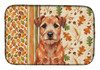 Red Border Terrier Heirloom Fall Dish Drying Mat Absorbent Dish Drying Mat Pad for Kitchen Counter Dish Drainer Mat for Countertop, 14 x 21", Multicolor