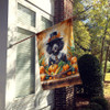 Black Poodle Thanksgiving House Flag Large Porch Sleeve Pole Decorative Outside Yard Banner Artwork Wall Hanging, Polyester, House Size, Multicolor