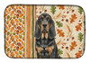 Black and Tan Bloodhound Heirloom Fall Dish Drying Mat Absorbent Dish Drying Mat Pad for Kitchen Counter Dish Drainer Mat for Countertop, 14 x 21", Multicolor