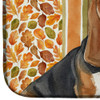 Tricolor and White Basset Hound Heirloom Fall Dish Drying Mat Absorbent Dish Drying Mat Pad for Kitchen Counter Dish Drainer Mat for Countertop, 14 x 21", Multicolor