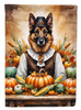 German Shepherd Thanksgiving House Flag Large Porch Sleeve Pole Decorative Outside Yard Banner Artwork Wall Hanging, Polyester, House Size, Multicolor
