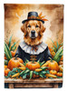 Golden Retriever Thanksgiving House Flag Large Porch Sleeve Pole Decorative Outside Yard Banner Artwork Wall Hanging, Polyester, House Size, Multicolor