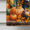 Basset Hound Thanksgiving House Flag Large Porch Sleeve Pole Decorative Outside Yard Banner Artwork Wall Hanging, Polyester, House Size, Multicolor