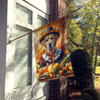 Yellow Labrador Retriever Thanksgiving House Flag Large Porch Sleeve Pole Decorative Outside Yard Banner Artwork Wall Hanging, Polyester, House Size, Multicolor