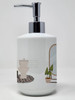 Red and White Tricolor Basset Hound Ceramic Soap Dispenser Hand Soap Dispenser Pump Bottles for Bathroom Kitchen, Empty Refillable Liquid Soap Container