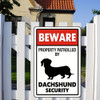 CIFbuy Metal Beware of Dachshund Patrol Property Sign Aluminum Safety Sign Road Tin Sign for Outdoor Cafe Bar Club 8x12 Inches (TikTok, temu pick-up service)
