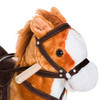 Kids Plush Rocking Horse, Wooden, Realistic Sounds, Moving Tail, Brown, Interactive Fun for Toddlers