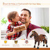 Kids Ride On Horse for Toddlers 3-5, with Realistic Sound, Stuffed Animal Horse Toy for Kids with Padding, Soft Feel, Brown