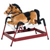 Kids Plush Rocking Horse Toy, Toddler Spring Rocker Rocking Horse With Realistic Sounds, for Children 3+ Years Old, Brown