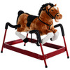 Kids Plush Rocking Horse Toy, Toddler Spring Rocker Rocking Horse With Realistic Sounds, for Children 3+ Years Old, Brown