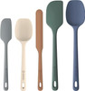 5 Pieces Silicone Spatula Set, Food Grade Rubber Spatula, Upgrade Strong Handle with Ergonomic Grip, Heat Resistant Up to 600°F for Nonstick Cookware, Cooking