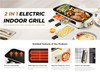 Smokeless Indoor Electric Grill with Removable Non-Stick Plate, 1500W Portable BBQ Griddle, Dishwasher Safe, Hot Pot Cooking, Kitchen Essential, Perfect Gift for Holidays, Christmas, and More