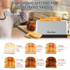 4-Slice Toaster, Extra Wide Long Slot Toaster, 6 Browning Settings, Bagel/Defrost/Reheat Functions, Removable Crumb Tray, Upgraded Stainless Steel, Silver