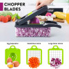 Vegetable Chopper Dicer with Container | Cheese Grater Mandoline Slicer Cabbage Shredder French Fry Cutter Stainless Steel for Veggie Onion Potato Fruit Food, Manual Hand Cooking Gadget for Kitchen