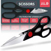 Heavy Duty Multi-Purpose Kitchen Scissors, Food Scissors, Sharp Scissors with Nutcrackers, Bottle Opener, Can Opener, Vegetable Cutting Scissors, Chopping Scissors, Multi-Purpose Utensil Gadgets