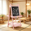 Three in one double-sided art stand with blackboard and magnetic whiteboard, suitable for educational toys in creative games