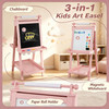 Three in one double-sided art stand with blackboard and magnetic whiteboard, suitable for educational toys in creative games