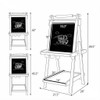 Three in one double-sided art stand with blackboard and magnetic whiteboard, suitable for educational toys in creative games