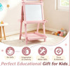 Three in one double-sided art stand with blackboard and magnetic whiteboard, suitable for educational toys in creative games
