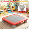 25.5 Inch Kids Mini Trampoline with Non-Slip EVA Jumping Surface, Rounded Edge PU Foam Foot Pads Compact Indoor Outdoor Balance Bounce Toy for Toddlers Ages 3+ Red
