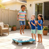25.5 Inch Kids Mini Trampoline with Non-Slip EVA Jumping Surface, Rounded Edge PU Foam Foot Pads Compact Indoor Outdoor Balance Bounce Toy for Toddlers Ages 3+ Blue