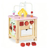 Wooden Activity Cube for Toddlers, Multi-Side Play Center with Pretend Kitchen & Storage Compartment, Montessori Educational Toy for 18+ Months