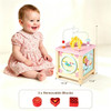 Wooden Activity Cube for Toddlers, Multi-Side Play Center with Pretend Kitchen & Storage Compartment, Montessori Educational Toy for 18+ Months