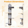 Door Hanging Cat Tree 5-Level Height Adjustable 4-Tier Climber No-Drill for Apartment Grey