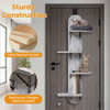 Door Hanging Cat Tree 5-Level Height Adjustable 4-Tier Climber No-Drill for Apartment Grey