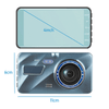 HD 1080P Car Dual Lens Dash Cam 4" DVR Recorder Front & Rear Camera Night Vision