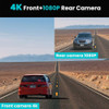 Front and rear Dash Cam, with 64GB card, 3.8 "4K UHD Wifi GPS touchscreen