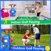 Toddler Golf Set with 4 Balls 4 Clubs 2 Holes 2 Flags Golf Cart Indoor Outdoor Golf Game Gift For 3-5 Years Old Kids