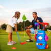 Toddler Golf Set with 4 Balls 4 Clubs 2 Holes 2 Flags Golf Cart Indoor Outdoor Golf Game Gift For 3-5 Years Old Kids