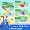 Toddler Golf Set with 4 Balls 4 Clubs 2 Holes 2 Flags Golf Cart Indoor Outdoor Golf Game Gift For 3-5 Years Old Kids
