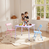 Kids PicnicTableand 2 Chairs Set, FoldableTablefor Backyard, Camping and Crafts, Pastel