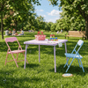 Kids PicnicTableand 2 Chairs Set, FoldableTablefor Backyard, Camping and Crafts, Pastel