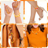 1510 Pcs Fall Bracelets Beads Kit with 24 Grid Storage Box Maple Leaf Pumpkin Star Shaped Clay Beads for Jewelry Making Beads Heishi Beads for DIY Craft Thanksgiving Harvest Party Gift