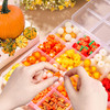 1510 Pcs Fall Bracelets Beads Kit with 24 Grid Storage Box Maple Leaf Pumpkin Star Shaped Clay Beads for Jewelry Making Beads Heishi Beads for DIY Craft Thanksgiving Harvest Party Gift