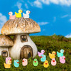200pcs Luminous Mini Resin Ducks, Tiny Duck Bulk Glow in The Dark Small Plastic Miniature Ducks Figures for Dollhouse Decor Micro Garden Home Landscape Aquarium Craft Gifts Party Favors Toys