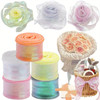 5 Rolls 10 Yard Shimmer Sheer Organza Ribbons 1.5 Inch Wide Laser Wired Edge Ribbon 5 Colors Chiffon Ribbon for DIY Crafts Gift Sewing Making Floral Bouquets Wrapping Bow Wedding Supplies