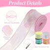 5 Rolls 10 Yard Shimmer Sheer Organza Ribbons 1.5 Inch Wide Laser Wired Edge Ribbon 5 Colors Chiffon Ribbon for DIY Crafts Gift Sewing Making Floral Bouquets Wrapping Bow Wedding Supplies