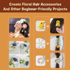 Floral Hair Tie Kit for Beginners -1 Packs- Crochet Hairtie Collection [US Warehouse]