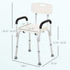 Adjustable Medical Shower Chair, Bath Mate, with Armrests, White